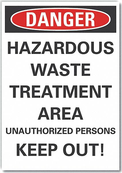 Hzrdous Waste Danger Lbl 14x10in Polyest