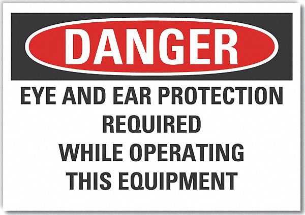 Eye  Ear Danger Lbl 10x14in Polyester