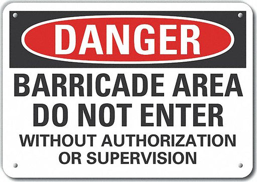 Alum Do Not Enter Danger Sign 7x10in