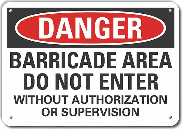 Danger Sign 7 in x 10 in Aluminum
