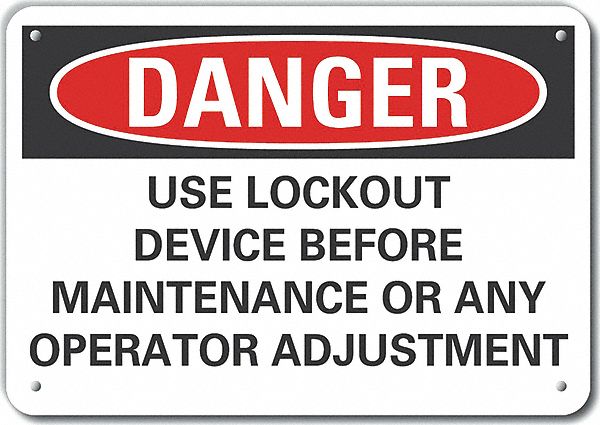 Lockout Tagout Danger Sign 10x14in Plstc