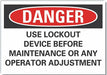 Lockout Tagout Danger Rflct Lbl 10x14in