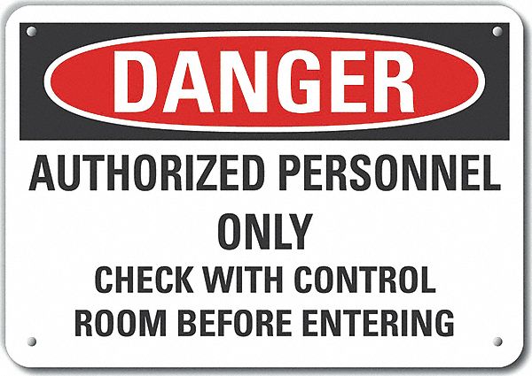 Rflct Auth Personnel Danger Sign 7x10in