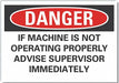 Machine Operat Danger Rflct Lbl 7x10in