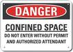 Danger Sign 7 in x 10 in Aluminum
