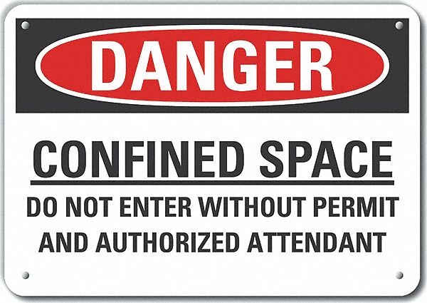 Danger Sign 7 in x 10 in Aluminum