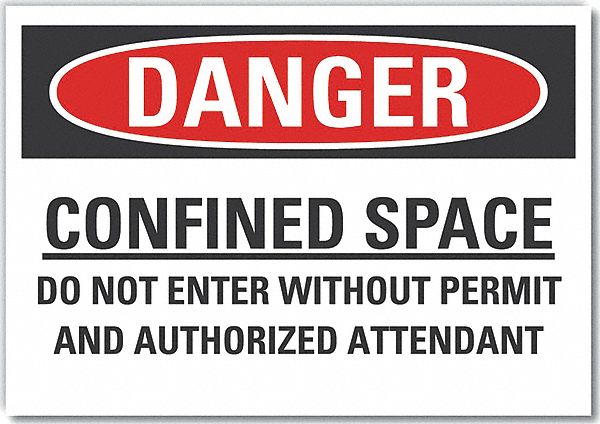 Confined Space DangerLbl 10x14in Polyest