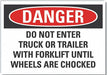 Chock Wheels Danger Rflct Lbl 3.5inx5in