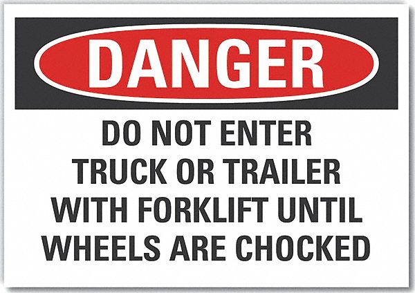 Chock Whls Danger Lbl 7x10in Polyester