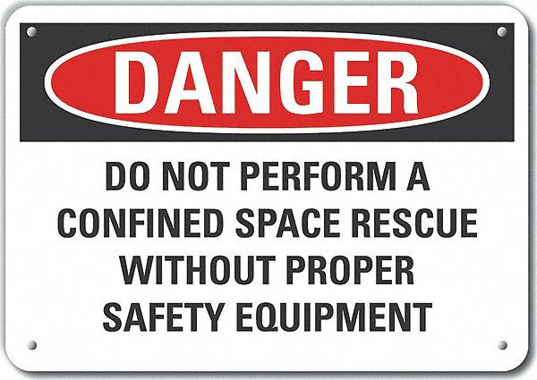 Alum Confined Space Danger Sign 7x10in