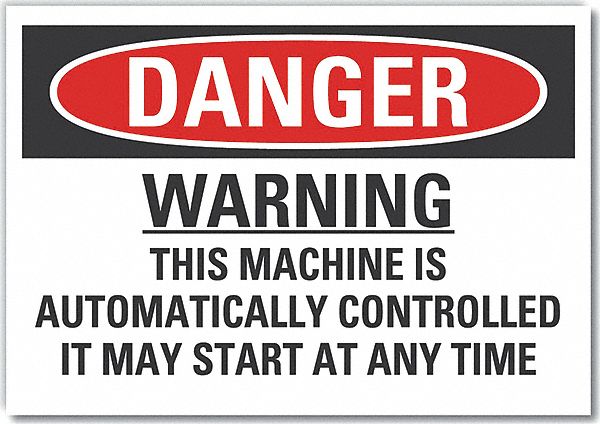 Machine Operation Danger Lbl 10x14in