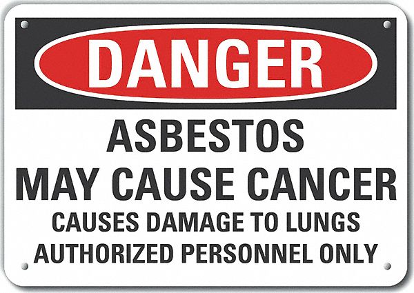 Asbestos Danger Sign 7x10in Plastic