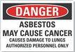 Asbestos Danger Lbl 10inx14in Polyester