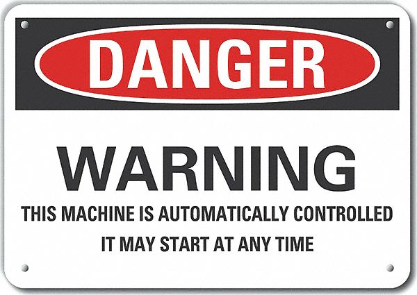 Rflct Mach Operation Danger Sign 7x10in
