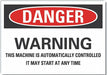 Danger Sign 7 in x 10 in Non-PVC Polymer