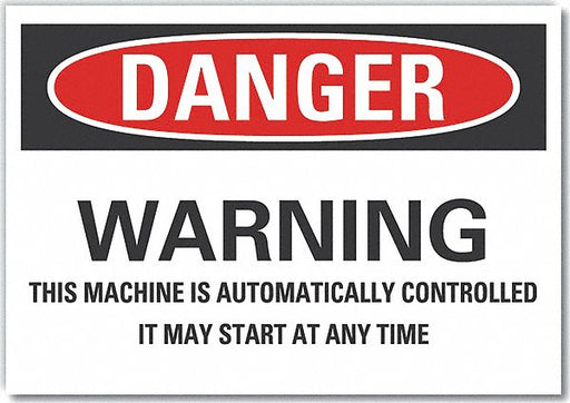 Danger Sign 7 in x 10 in Non-PVC Polymer
