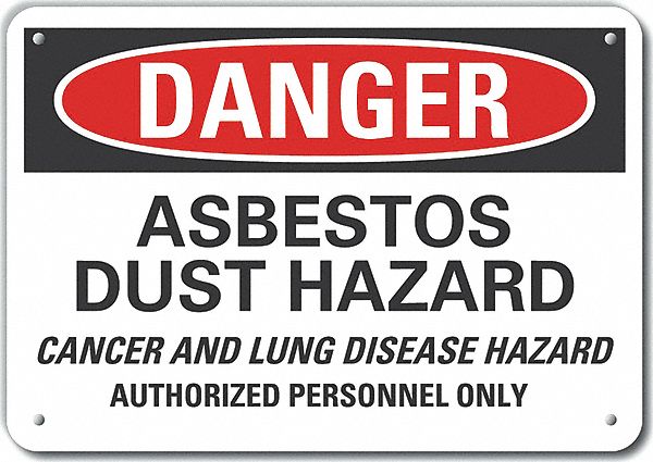 Alum Asbestos Danger Sign 10x14in Alum