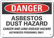 Asbestos Danger Sign 10x14in Plastic