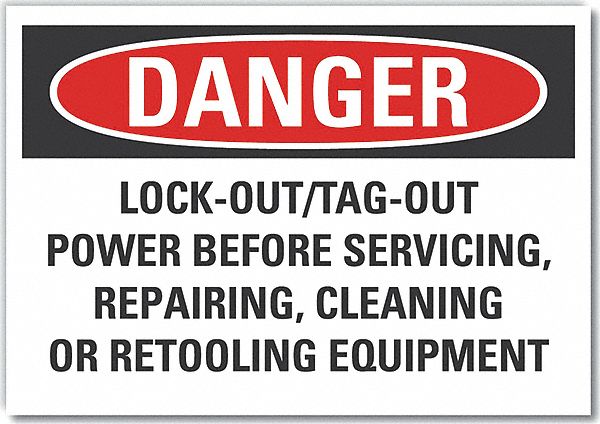 Lockout Tagout Danger Rflct Lbl 7x10in