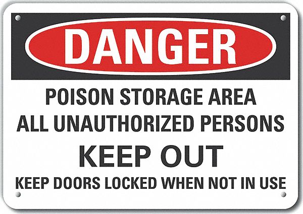 Rflctv Poison Danger Sign 10inx14in Alum