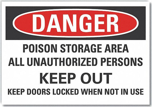 Danger Sign 7 in x 10 in Non-PVC Polymer