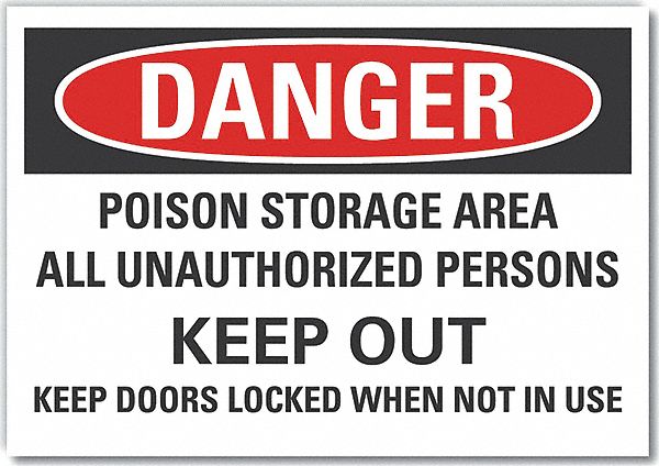 Danger Sign 10in x 14in Non-PVC Polymer