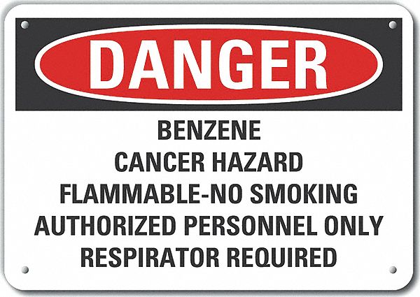 Rflct Benzene Danger Sign 7x10in Alum