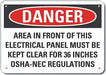 Alum Electrcal Panel Danger Sign 10x14in