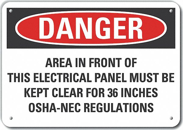 Alum Electrcal Panel Danger Sign 10x14in