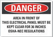 Elec Panel Danger Rflctv Label 10inx14in