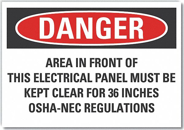 Electrical Panel Danger Rflctv Lbl 5x7in
