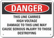 High Voltage Danger Sign 10x14in Plastic