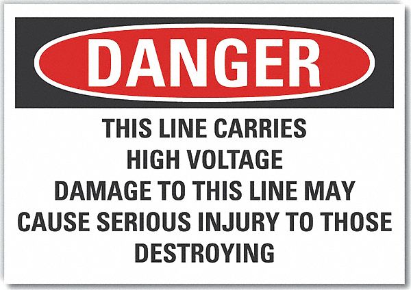High Voltage Danger Rflct Lbl 7inx10in