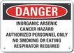 Inorganic Arsenic Danger Sign 10x14in