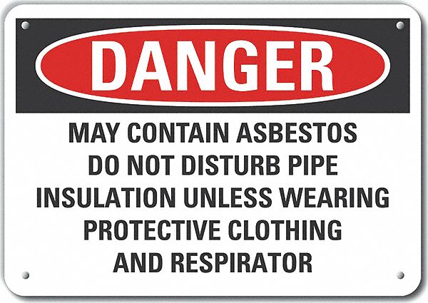 Asbestos Danger Sign 10x14in Plastic