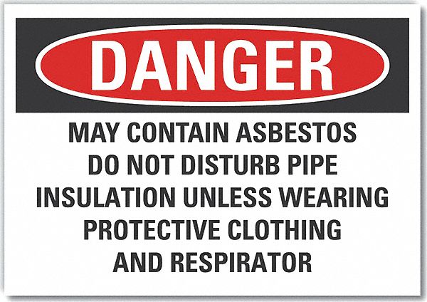 Asbestos Danger Rflctv Label 3.5inx5in