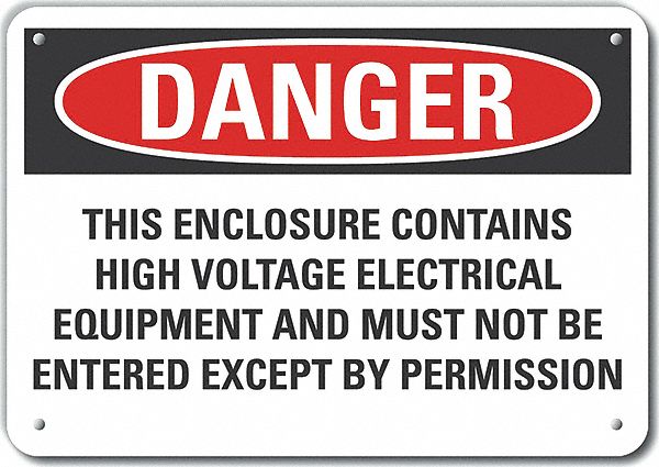 Alum High Voltage Danger Sign 10x14in