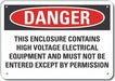Rflct High Voltage Danger Sign 10x14in