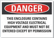 High Voltage Danger Lbl 10x14in Polyest