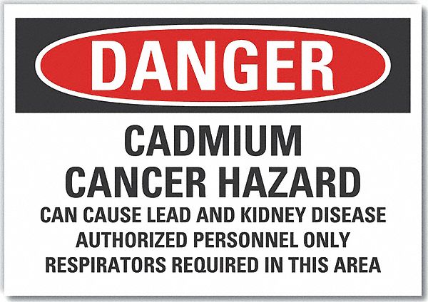 Cadmium Danger Lbl 3 1/2inx5in Polyester