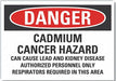 Cadmium Danger Rflct Label 3.5in x 5in