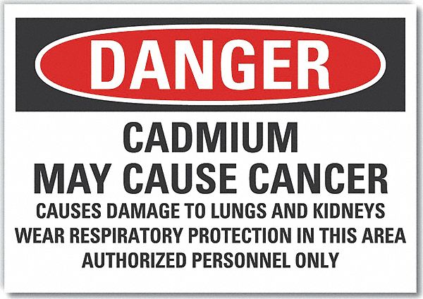 Cadmium Danger Rflct Label 5 in x 7 in