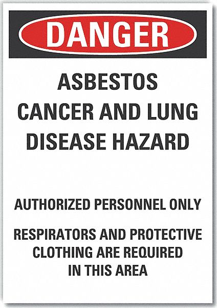 Asbestos Danger Label 7 in x 5 in
