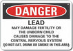 Alum Lead Hazard Danger Sign 7x10in Alum