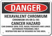 Hexavalent Chromium Danger Sign 10x14in
