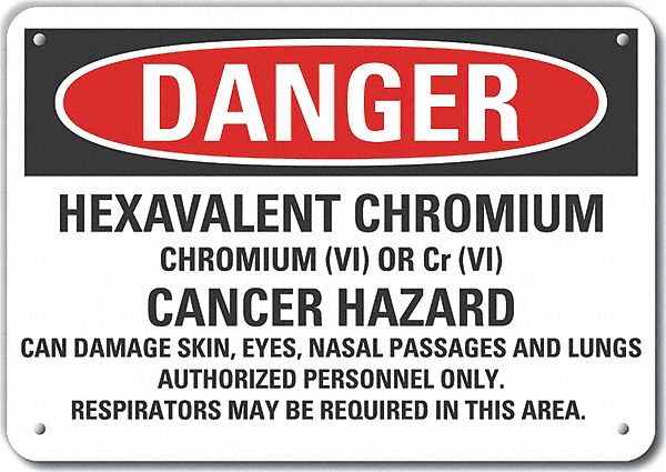 Hexa Chromium Dangr Sign 10x14in Plastic