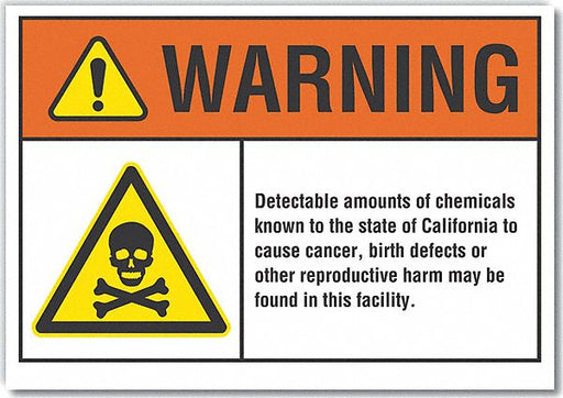 Warning Sign 7in x 10in Non-PVC Polymer