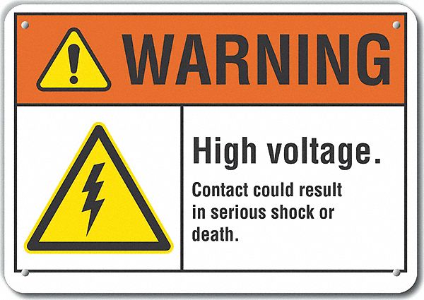 Rflctv High Voltage Warning Sign 10x14in