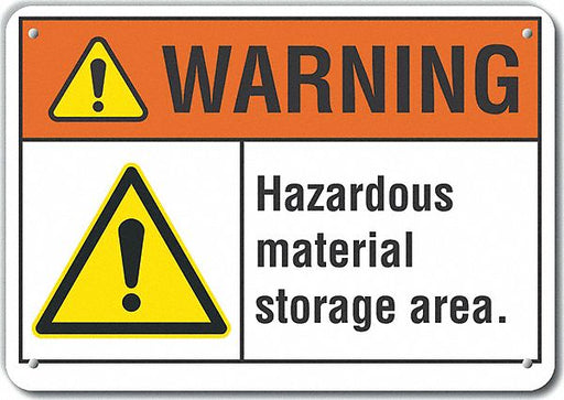 Alum Hazardous Mtrl Warning Sign 7x10in