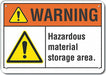 Hazardous Mtrl Warning Sign 7x10in Plstc